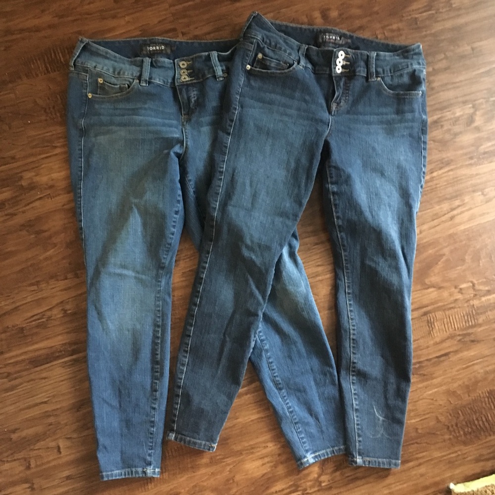 Two pairs of Premium jeggings from torrid!